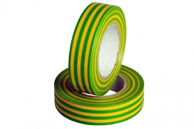 Изолента ПВХ Rexant 19мм х 25 метров желто-зеленая