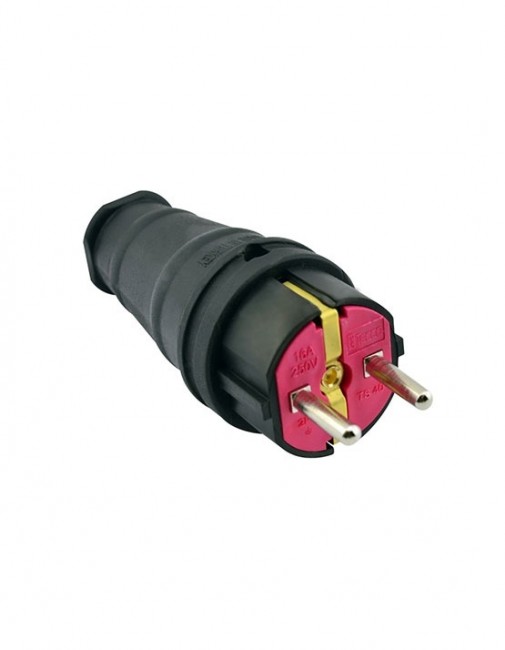 Электрическая вилка каучуковая с заземлением Электрическая вилка каучуковая с заземлением