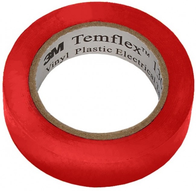 Изолента ПВХ 3M Temflex 1300 красная 19мм х 20 метров Изолента ПВХ 3M Temflex 1300 красная 19мм х 20 метров