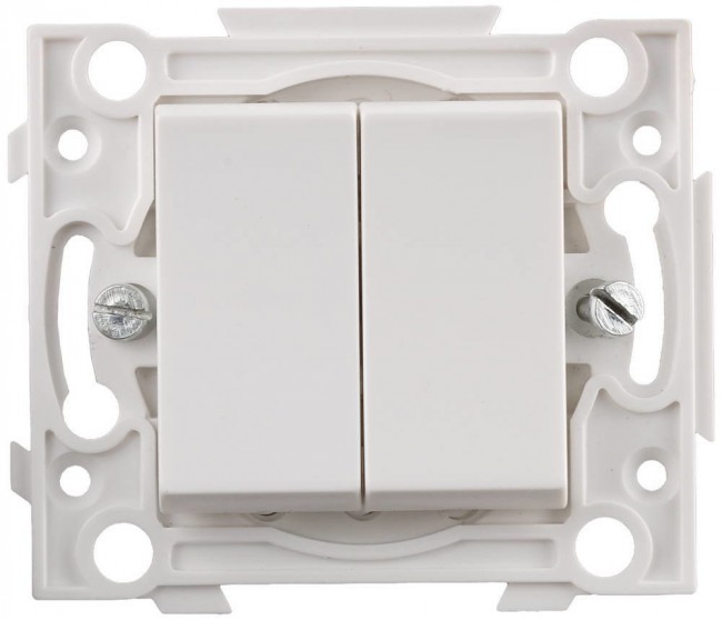 Выключатель электрический Двухклавишный СВЕТОЗАР