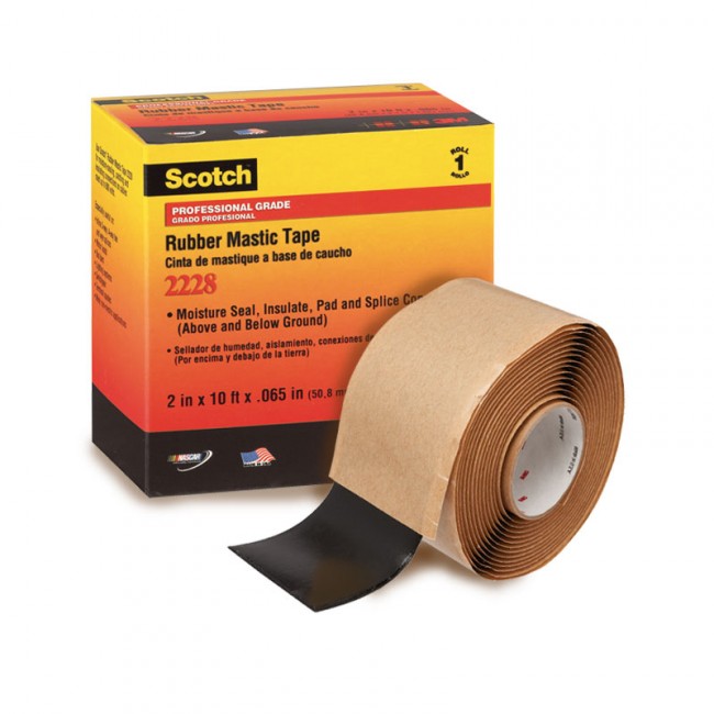 Резиново-мастичная электроизоляционная лента 3M Scotch 2228 черная 50мм х 3 метра