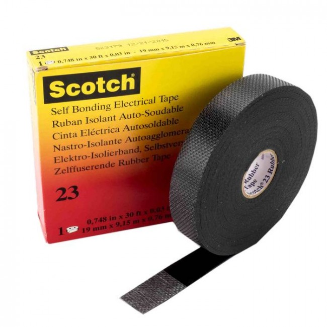 Самослипающаяся резиновая лента 3M Scotch 23 черная 19мм х 9,1 метра