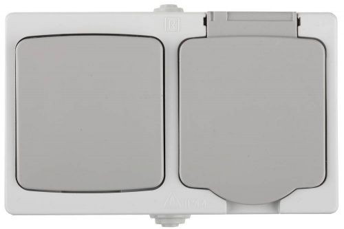 Розетка и выключатель двухклавишный