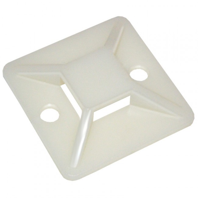 Площадка самоклеящаяся 25х25 белая под хомуты ИЭК (уп.100шт)