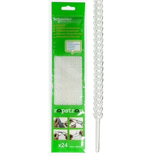 Многоразовая кабельная стяжка Schneider Electric RAPSTRAP 10х300мм белая (упак.24шт)