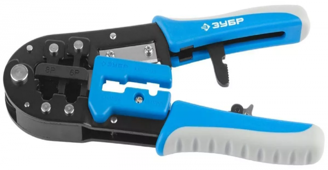 Универсальный кримпер для обжима наконечников (интернет/телефон) «ЗУБР»